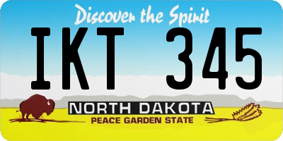 ND license plate IKT345