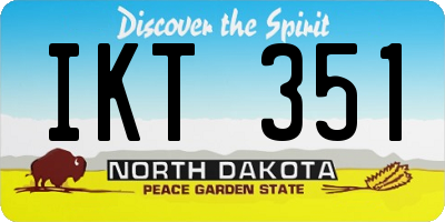 ND license plate IKT351
