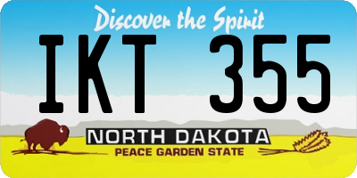 ND license plate IKT355