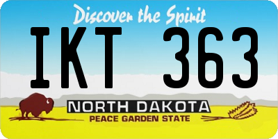 ND license plate IKT363