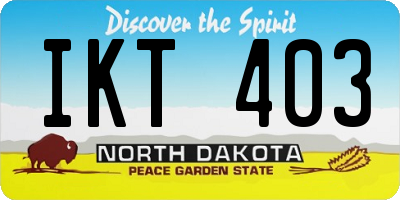 ND license plate IKT403