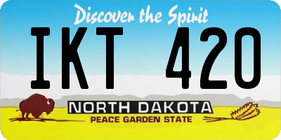 ND license plate IKT420