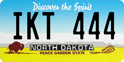 ND license plate IKT444