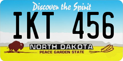 ND license plate IKT456
