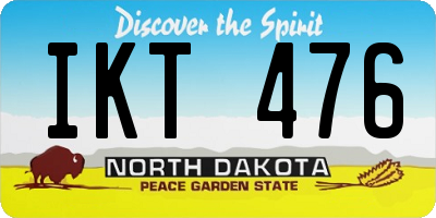 ND license plate IKT476