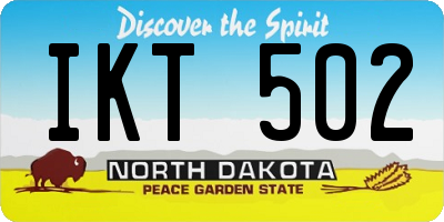 ND license plate IKT502