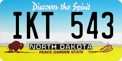 ND license plate IKT543