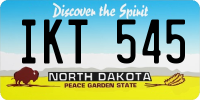 ND license plate IKT545