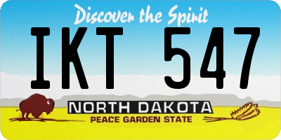 ND license plate IKT547