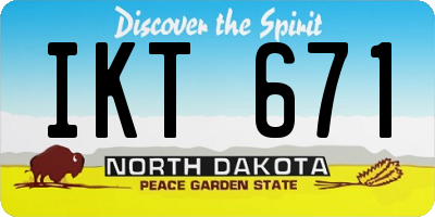 ND license plate IKT671