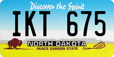 ND license plate IKT675