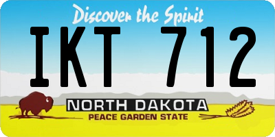 ND license plate IKT712