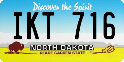 ND license plate IKT716