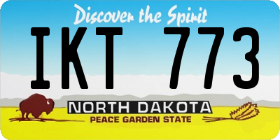 ND license plate IKT773