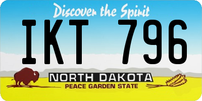 ND license plate IKT796