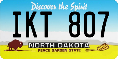 ND license plate IKT807