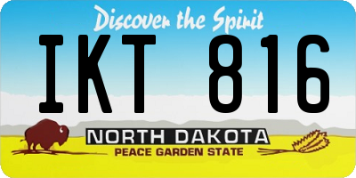 ND license plate IKT816