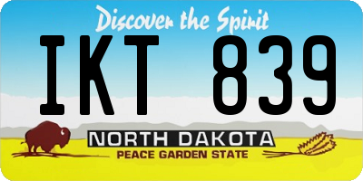 ND license plate IKT839