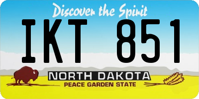 ND license plate IKT851