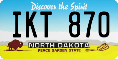 ND license plate IKT870