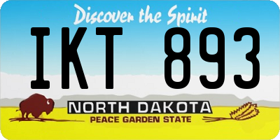 ND license plate IKT893