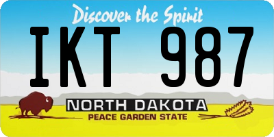 ND license plate IKT987