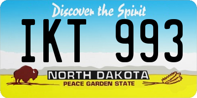 ND license plate IKT993
