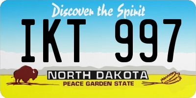 ND license plate IKT997