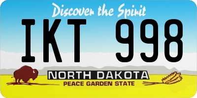 ND license plate IKT998