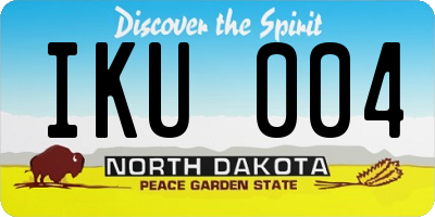 ND license plate IKU004