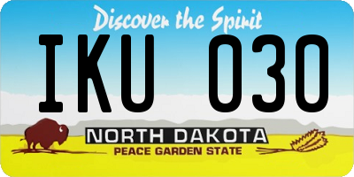 ND license plate IKU030