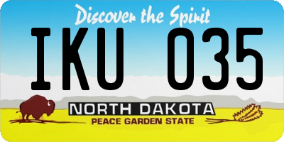 ND license plate IKU035