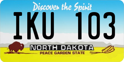 ND license plate IKU103