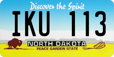 ND license plate IKU113