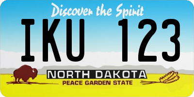 ND license plate IKU123