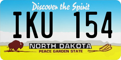 ND license plate IKU154