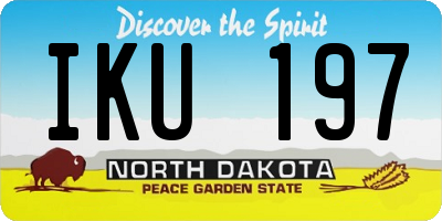 ND license plate IKU197