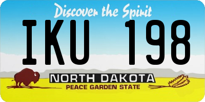 ND license plate IKU198
