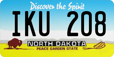 ND license plate IKU208
