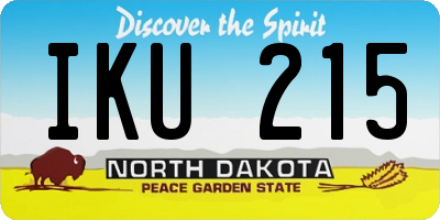 ND license plate IKU215