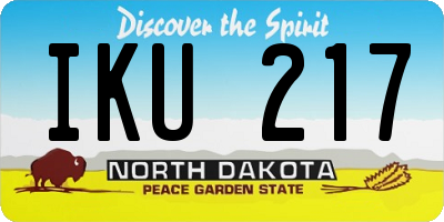 ND license plate IKU217