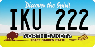 ND license plate IKU222