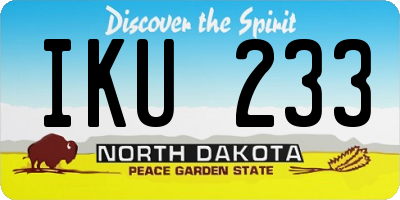 ND license plate IKU233