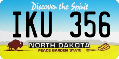 ND license plate IKU356