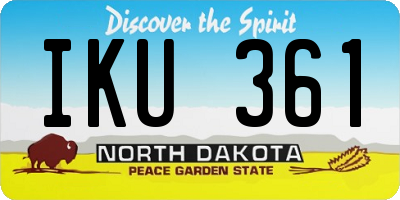 ND license plate IKU361