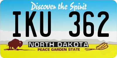 ND license plate IKU362