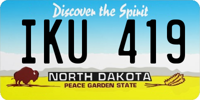 ND license plate IKU419
