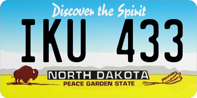 ND license plate IKU433