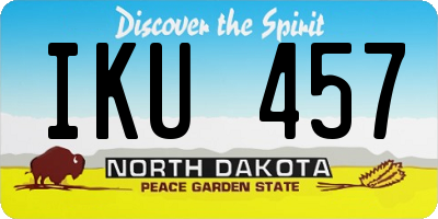 ND license plate IKU457