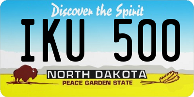 ND license plate IKU500